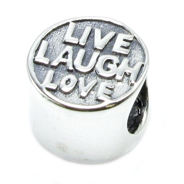 Sterling Silver LIVE LOVE LAUGH Beads for European Charm Bracelets