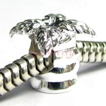 Sterling silver Beach Palm Tree bead for European Charm Bracelets