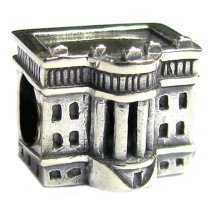 Sterling Silver America USA WHITE HOUSE Bead for European Charm Bracelets