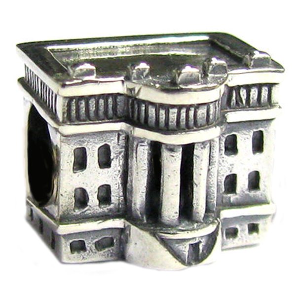 Sterling Silver America USA WHITE HOUSE Bead for European Charm Bracelets