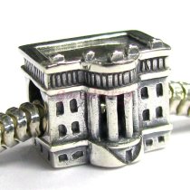 Sterling Silver America USA WHITE HOUSE Bead for European Charm Bracelets