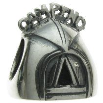 Sterling Silver Picnic Camping Tent Bead for Pandora Troll European Charm Bracelets