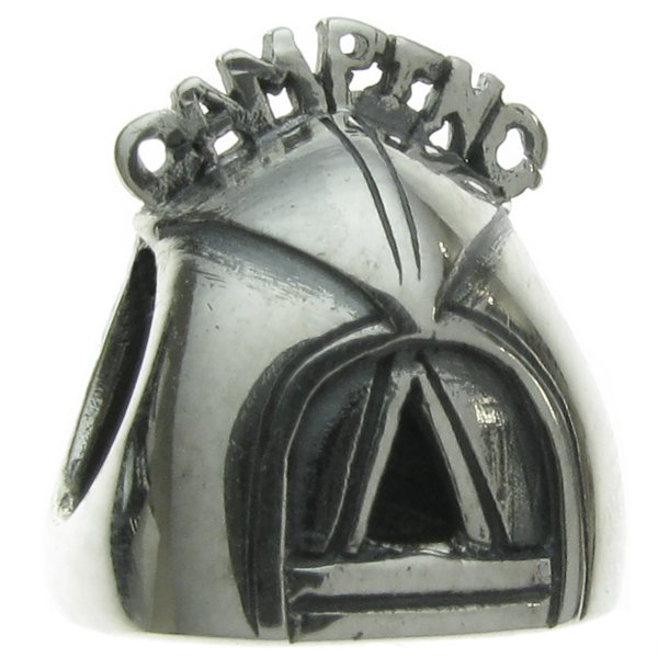 Sterling Silver Picnic Camping Tent Bead for Pandora Troll European Charm Bracelets
