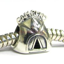 Sterling Silver Picnic Camping Tent Bead for Pandora Troll European Charm Bracelets