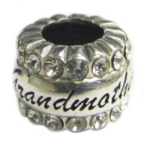 Sterling Silver Grandmother Grandma Nana Clear Crystal Bead for Pandora Troll European Charm Bracelets