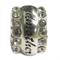 Sterling Silver Grandmother Grandma Nana Clear Crystal Bead for Pandora Troll European Charm Bracelets