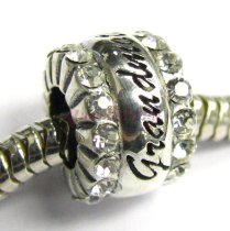 Sterling Silver Grandmother Grandma Nana Clear Crystal Bead for Pandora Troll European Charm Bracelets