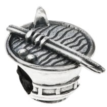 Sterling Silver Chef Noodle Bowl Bead for Pandora Troll Chamilia European Charm Bracelets