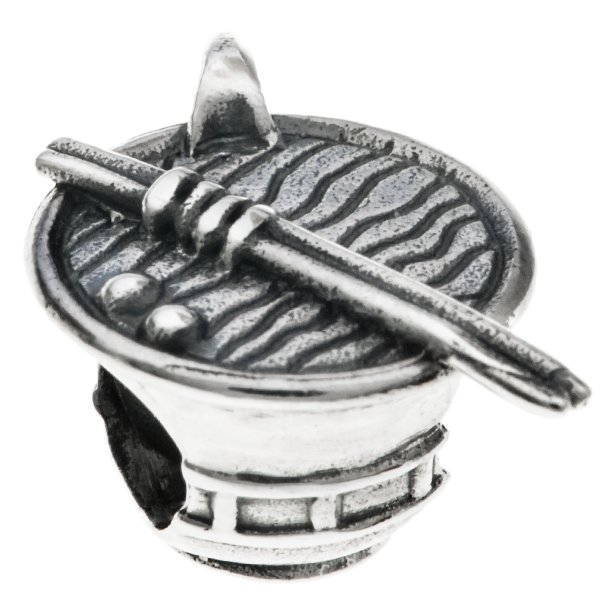 Sterling Silver Chef Noodle Bowl Bead for Pandora Troll Chamilia European Charm Bracelets