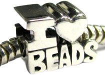 Queenberry .925 Sterling Silver I Love Bead Charms Bead Charm for European Charm Bracelets
