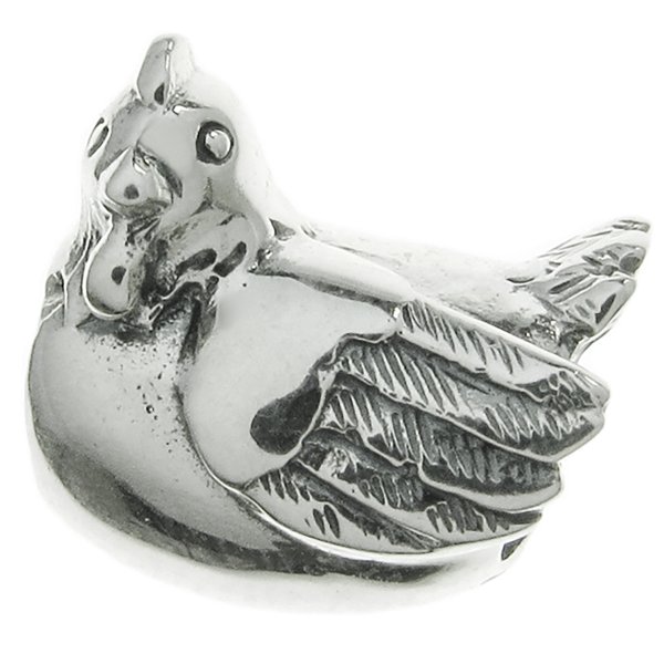 Sterling Silver CHICKEN Hen Bead for Pandora Troll Biagi Chamilia European Charm Bracelets