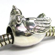 Sterling Silver CHICKEN Hen Bead for Pandora Troll Biagi Chamilia European Charm Bracelets