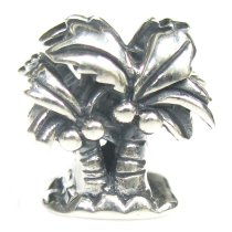 Sterling Silver Coconut Palm Tree Bead for European Charm Bracelets