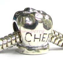 Sterling Silver CHEF Cap Hat Bead for European Charm Bracelets