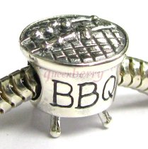 Sterling Silver Pinic Party BBQ Bead for Pandora Troll Chamilia Biagi European Charm Bracelets