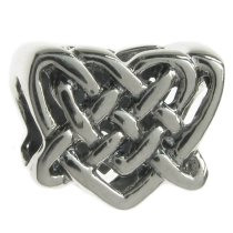 Sterling Silver Celtic Love Knot Heart Bead for Pandora Troll Chamilia Biagi European Charm Bracelets