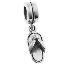 Sterling Silver Flip Flop Slipper Screw-on European Style Dangle Bead Charm