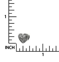 Sterling Silver Heart Love Mum Mother Flower Bead for Pandora Troll Chamilia Biagi European Charm Bracelets