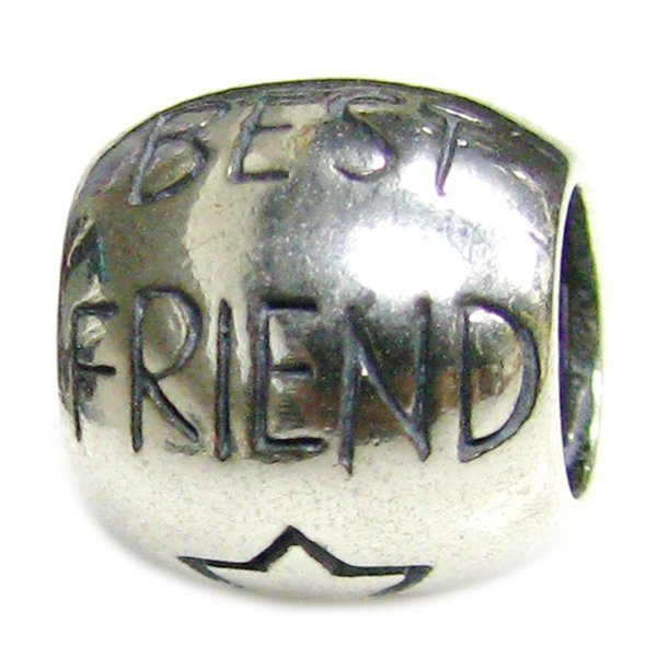 Sterling silver Star Best Friend Bead for Pandora Troll Chamilia Biagi European Charm Bracelets
