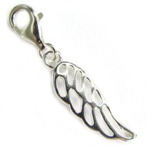 STERLING SILVER Angel Wing Dangle CHARM Pendant for European Lobster Chain Link n Charm