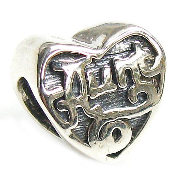 Sterling Silver Heart Love Aunt Bead for Pandora Troll Chamilia Biagi European Charm Bracelets