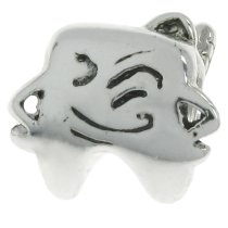 Sterling Silver Dentist Winking Smily Strong Tooth w/ Brush Bead for Pandora Troll Chamilia Biagi European Charm Bracelets