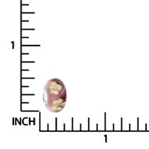 Sterling Silver Murano Flower Red Yellow Gold Glass Bead for Pandora Troll Chamilia Biagi European Charm Bracelets 14mm