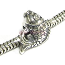 Sterling Silver CZ Gold fish Bead for Pandora Troll Chamilia Biagi European Charm Bracelets