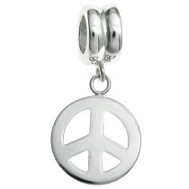 Sterling Silver Peace Dangle Bead Pendant for Pandora Troll Chamilia Biagi European Charm Bracelets