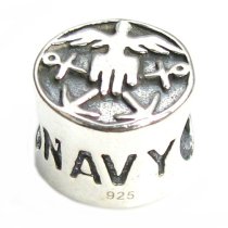 Sterling Silver America US NAVY Bead for Pandora Troll Chamilia Biagi European Charm Bracelets
