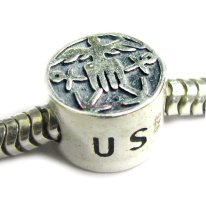 Sterling Silver America US NAVY Bead for Pandora Troll Chamilia Biagi European Charm Bracelets