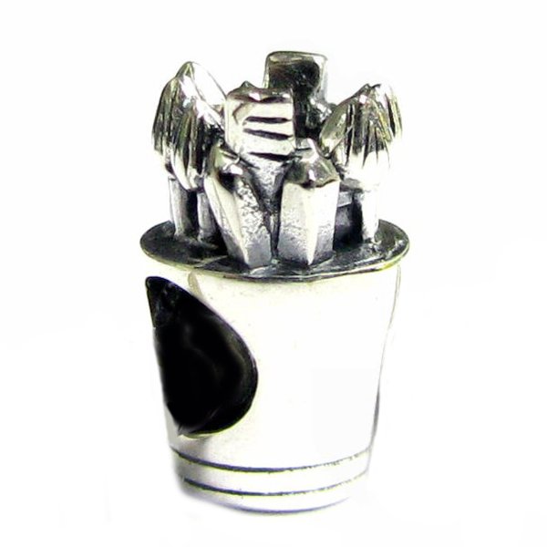 Sterling Silver Artist Painting Tool Brush Screw / Threaded Bead for European Charm Bracelets