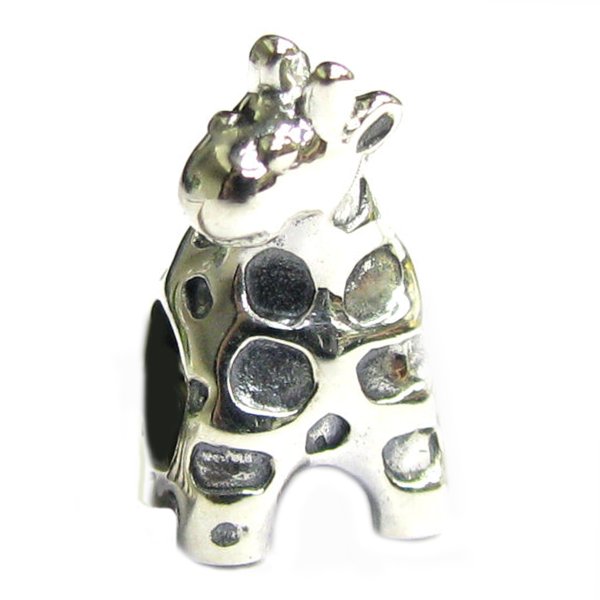 Sterling Silver Giraffe Cute Animal Bead for European Charm Bracelets