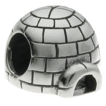 Sterling Silver Eskimo Ice House Igloo Bead for European Charm Bracelets