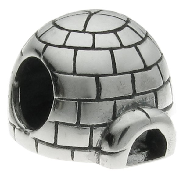 Sterling Silver Eskimo Ice House Igloo Bead for European Charm Bracelets