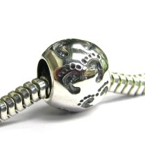 Sterling Silver Family Dad Mom Baby Footprint Bead for European Charm Bracelets