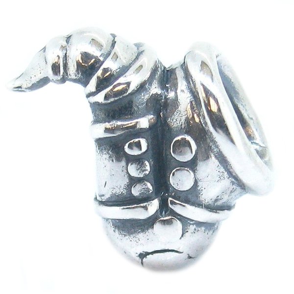Sterling Silver Music Instrument Saxophone Bead for European Charm Bracelets