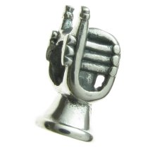 Sterling Silver Music Instrument Trumpet Bead for European Charm Bracelets