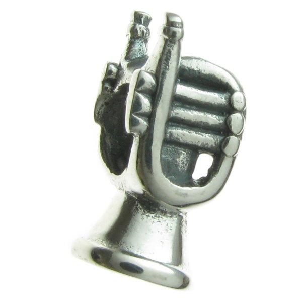 Sterling Silver Music Instrument Trumpet Bead for European Charm Bracelets