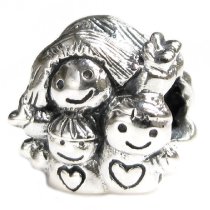 Sterling Silver Mother Daughter Son / Boy Girl Mom Kids Bead for European Charm Bracelets