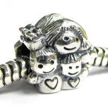 Sterling Silver Mother Daughter Son / Boy Girl Mom Kids Bead for European Charm Bracelets