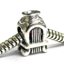 Sterling Silver Greek Lute Screw on / Threaded Bead for European Charm Bracelets
