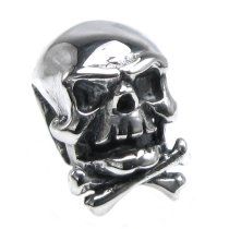 Sterling Silver Skeleton Skull Bead for European Charm Bracelets