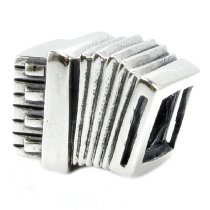 Sterling Silver Musical Instrument Accordion Bead for European Charm Bracelets