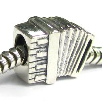 Sterling Silver Musical Instrument Accordion Bead for European Charm Bracelets
