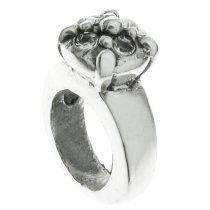 Sterling Silver Ring CZ Crystal Bead for European Charm Bracelets