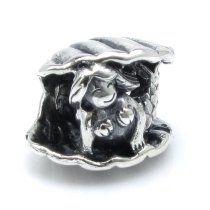 Sterling Silver Fairy Tale Smily Little Mermaid w/ Sea Shell Bead for European Charm Bracelets