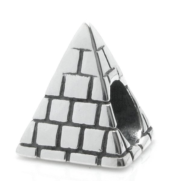 Sterling Silver Landmark Egyptian Pyramid Bead for European Charm Bracelets