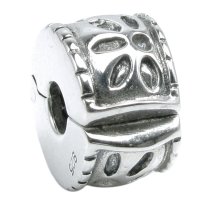 Sterling Silver Leaf Flower Stopper Clip Lock Bead for European Charm Bracelets