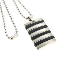 316l Stainless Steel Round Ball Chain Necklace 2mm with Tag Pendant 20″